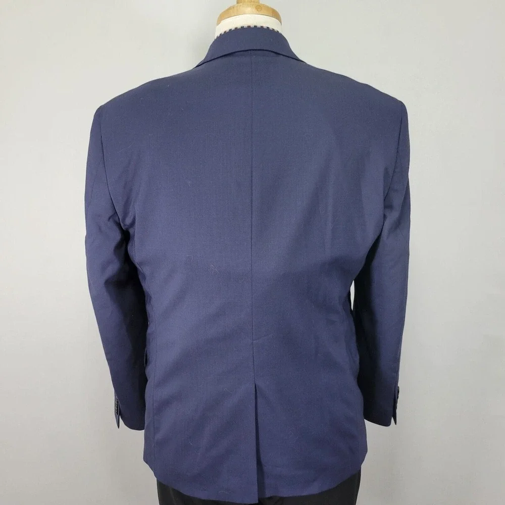Lauren Ralph Lauren Men's Sport Coat Blazer Navy Blue Stretch Wool Size‎ 40S
